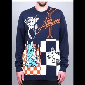 Vans x Alltimers Dog Dragon Sweater Orange / Blue Men's Extra Large